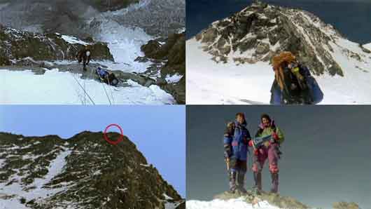 
Lowering badly injured Columbian climber, Volker Stalbhom, in a stretcher from camp 2, Approaching the Nanga Parbat Summit Cone, Felix Inurrategi And Jose Carlos Tamayo On Nanga Parbat Summit July 29, 1999 - La Ruta de Alejandro Magno Al Filo de lo Imposible DVD
